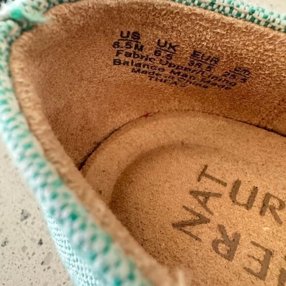 Naturalizer Thea 3 Turquoise Linen Espadrille Platform Slip On Loafers Size 8.5M - Picture 6 of 12